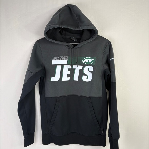 Nike ONField New York Jets NFL Dri-FIT Hoodie Sweatshirt Black Gray Size S - Picture 3 of 9